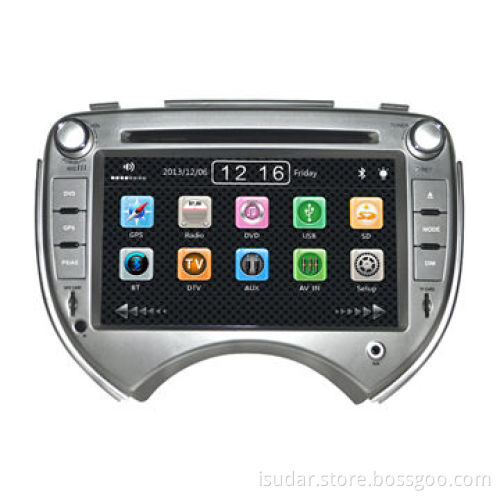 Car GPS Navigation System for Nissan March 2011, NAV/CD/MP3/DVD/USB/SD/BT, with 7" TFT Monitor